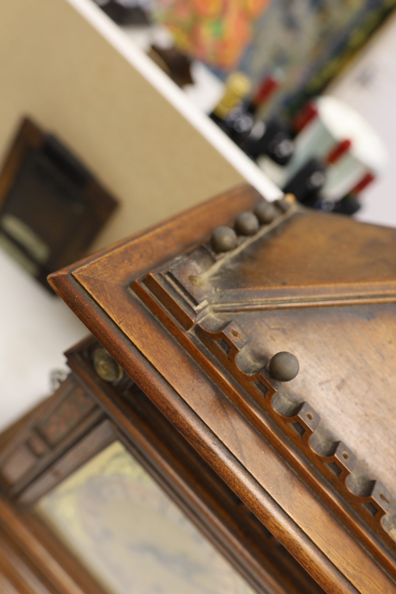 A 20th century silver plate framed dressing table easel mirror, 39cm tall. Condition - poor